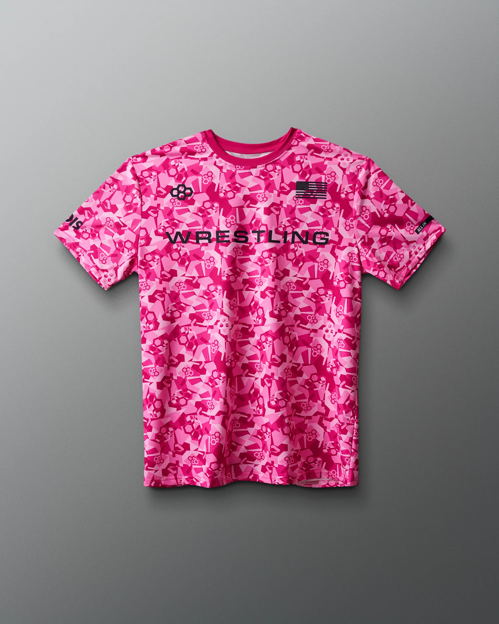 Wrestling Wordmark Camo Sublimated T-Shirt - Image 9