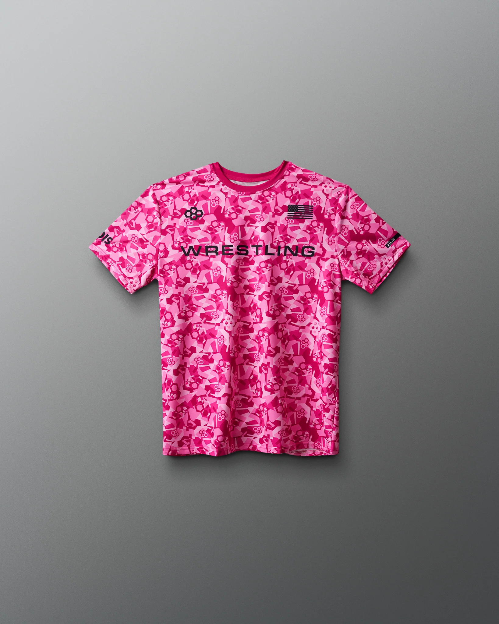 Wrestling Wordmark Camo Youth Sublimated T-Shirt
