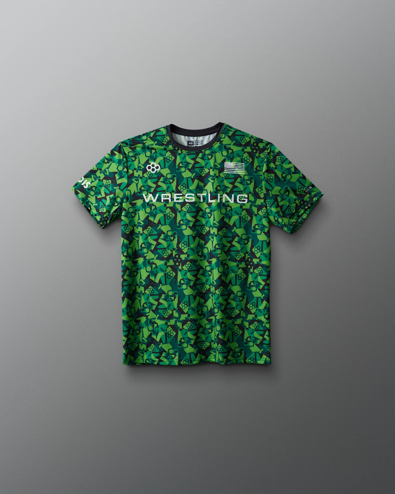 Wrestling Wordmark Camo Youth Sublimated T-Shirt - Image 6